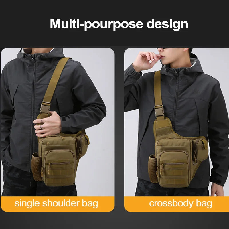 Camping Climbing Bag - Tactical Chest Pouch for Men, Cycling, Hiking, Travel, Outdoor Sports, Molle Crossbody Fanny Pack