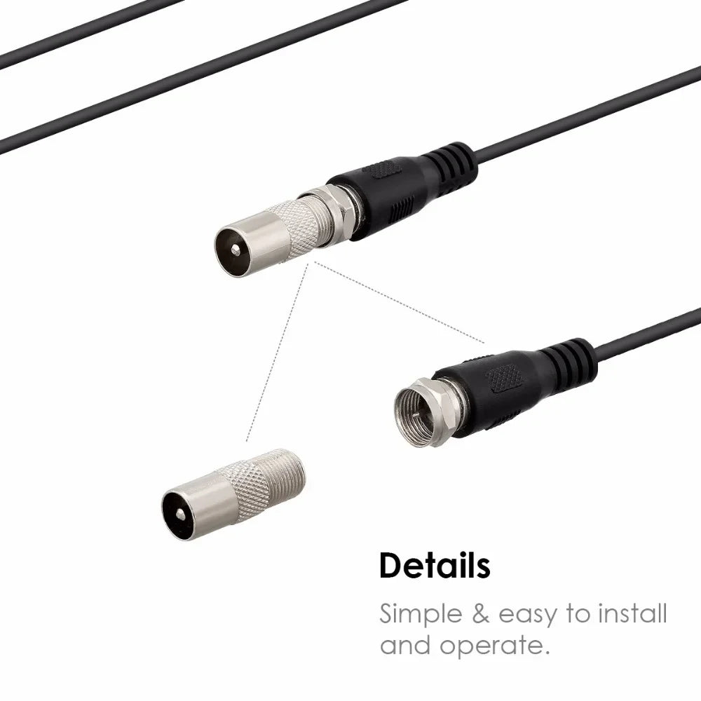 HD Digital TV Antenna - 200 Miles Amplified Indoor/Outdoor VHF UHF Aerial with Signal Booster