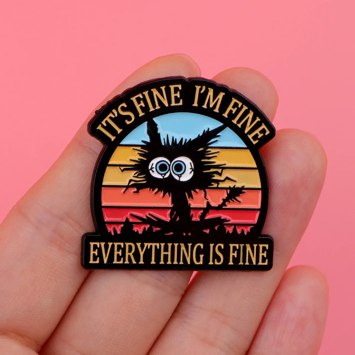 Funny Cat Enamel Pin – Cute Animal Brooch Lapel Badge for Men Women Backpack Clothing Accessories Gift