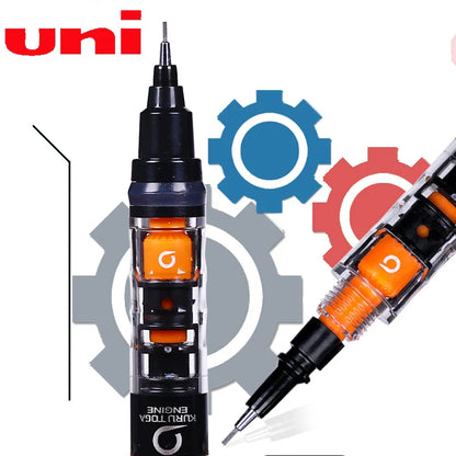 UNIStationery Automatic Mechanical Pencil — 0.5mm Anti-Slip Grip, Rotating Refillable Pen with Anti-Break Core