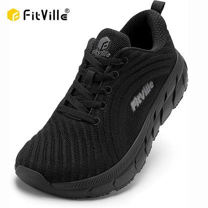 FitVille Men’s Wide Toe Box Running Shoes – Cushioned, Non-Slip, Lightweight & Breathable Extra Wide Width Sneakers