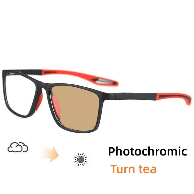 Intelligent Photochromic Myopia Glasses – Vintage TR90 Computer Sunglasses for Nearsighted Users, Finished Lenses -1.0 to -6.0