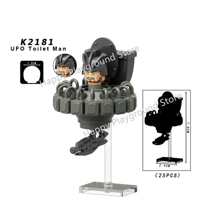 KDL Skibidi Toilet Man Anime Block Figures – TVMan, Titan, Cameraman & Speakerman Model Toy Gift for Kids