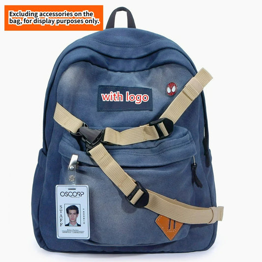 Spider-Man Denim Backpack – Andrew Garfield Travel Bookbag for Kids, Boys, Laptop & Birthday Gift