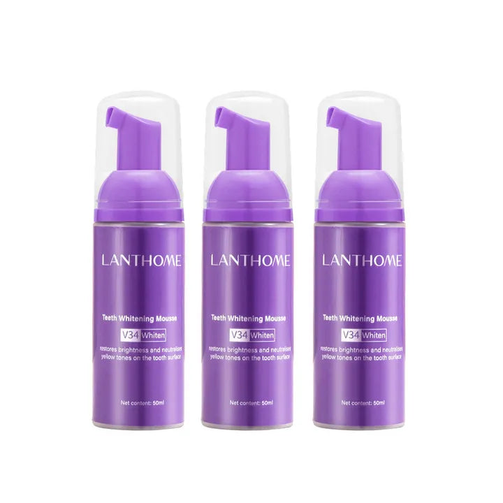50ML V34 Purple Whitening Toothpaste – Brighten Teeth, Remove Stains & Foam Cleaning for Oral Care