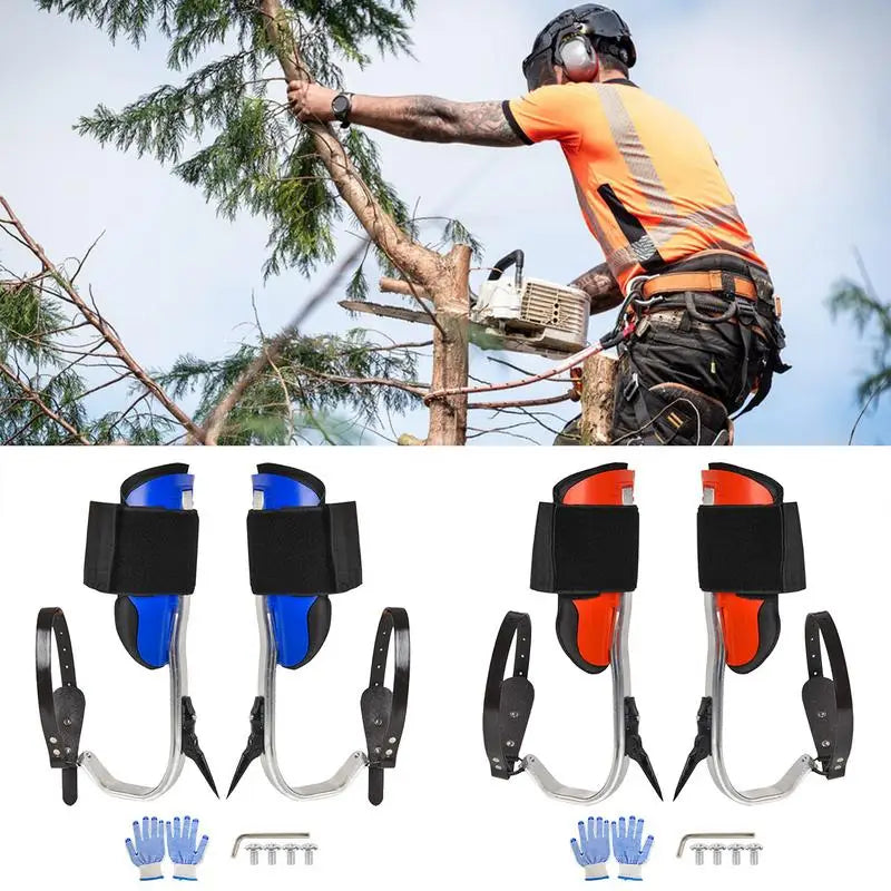 Heavy Duty Tree Climbing Gear Kit – Pole Gaffs, Shoes, and Harness for Outdoor Jungle Adventures