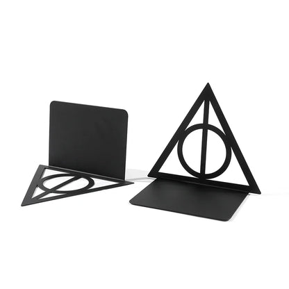 Triangle Metal Bookend – Heavy-Duty Iron Bookend for Desktop Organization, Home & Office Use