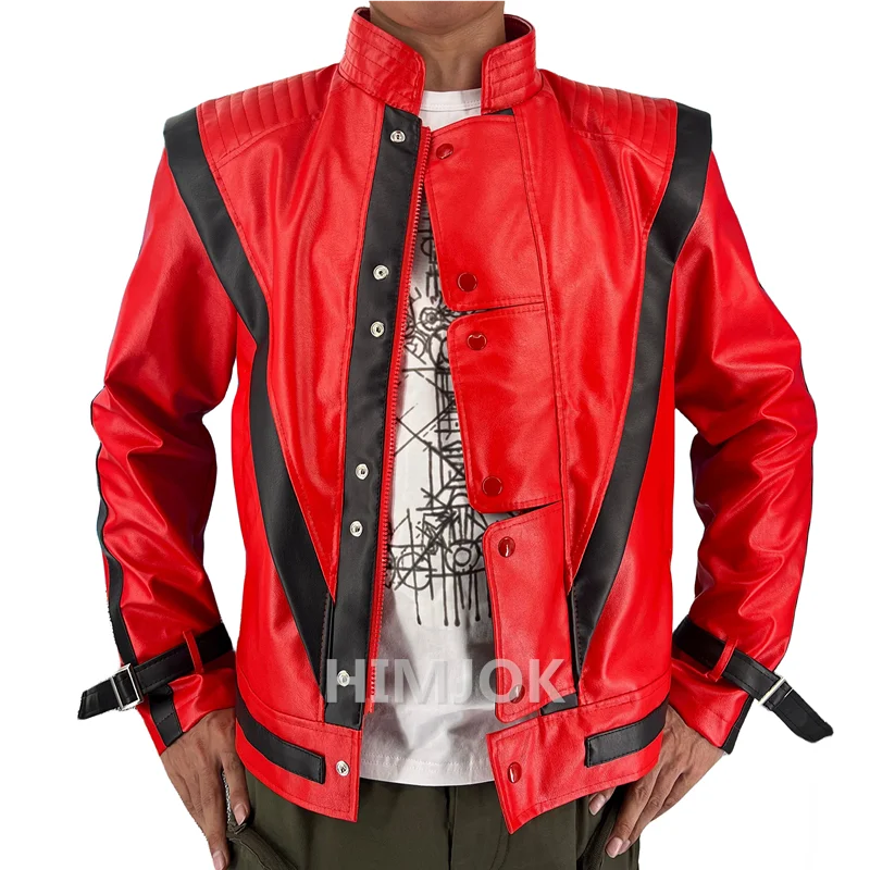 Michael Jackson Thriller Costume Jacket — Red Leather Jacket for Women & Men, Halloween & Christmas Party Outfit
