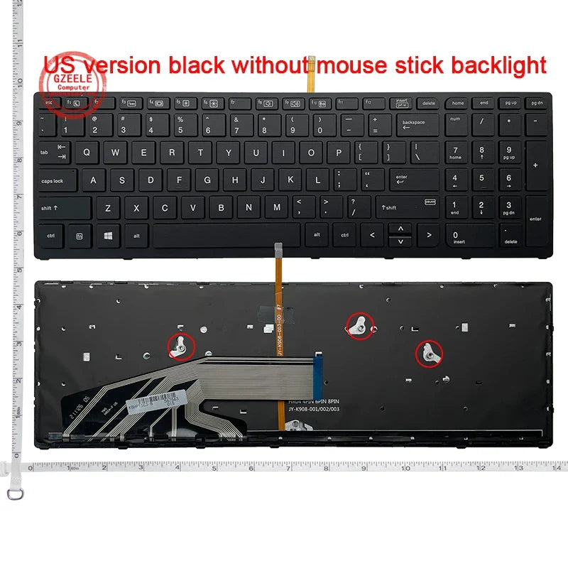 HP ZBook 15 G3/G4 & 17 G3/G4 Backlit Replacement Keyboard – AR/RU/US Layout with Frame (9Z.NCGBC.001 NSK-C87C-01) for Laptop Repair and Upgrade