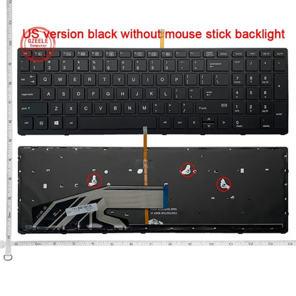 HP ZBook 15 G3/G4 & 17 G3/G4 Backlit Replacement Keyboard – AR/RU/US Layout with Frame (9Z.NCGBC.001 NSK-C87C-01) for Laptop Repair and Upgrade