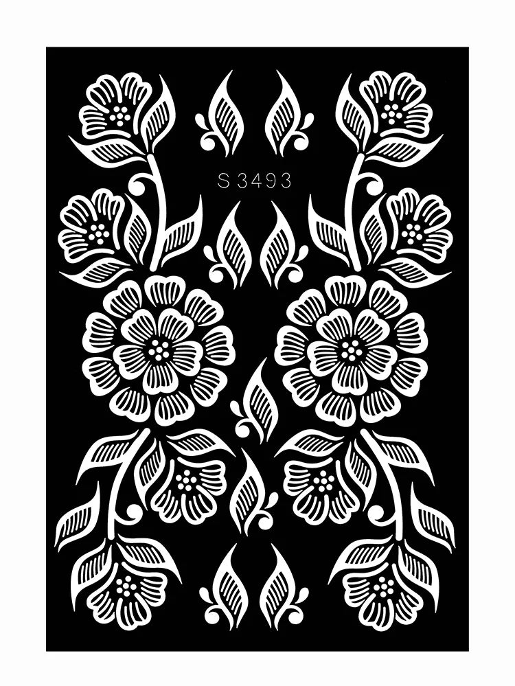 Reusable Henna Stencil Templates for Hand & Body – Floral Tattoo Stencils for Women, Weddings & Festivals Body Art Makeup Tools