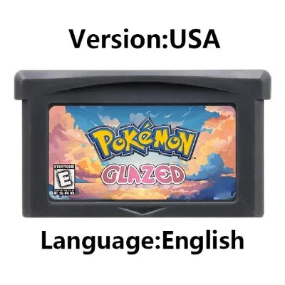 GBA Game Cartridge – 32-Bit Pokemon Series: Crown Clover, Unbound, Quetzal, Glazed, Gaia & Emerald Legacy