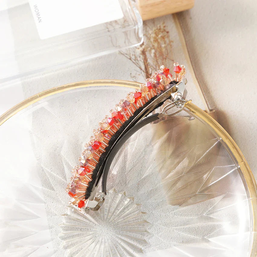 Rhinestone Pearl Women's Hair Clip - Trend Design Headdress for Girl Ponytail, Simple Spring Clip Fashion Hair Accessories