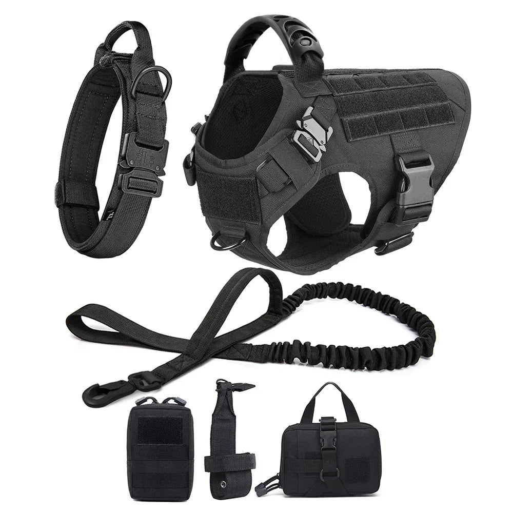 Large Dog Harness & Leash Set — Training & Walking Vest for German Shepherd, Malinois