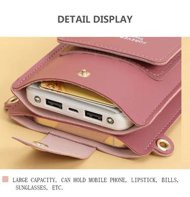 Women's Soft Leather Wallet & Touch Screen Phone Purse – Crossbody Shoulder Bag Handbag