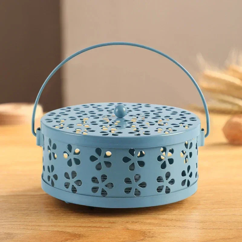 Portable Mosquito Coil Tray Holder – Sandalwood Incense Burner Box for Home Insect Repellent & Anti-Fire Safety