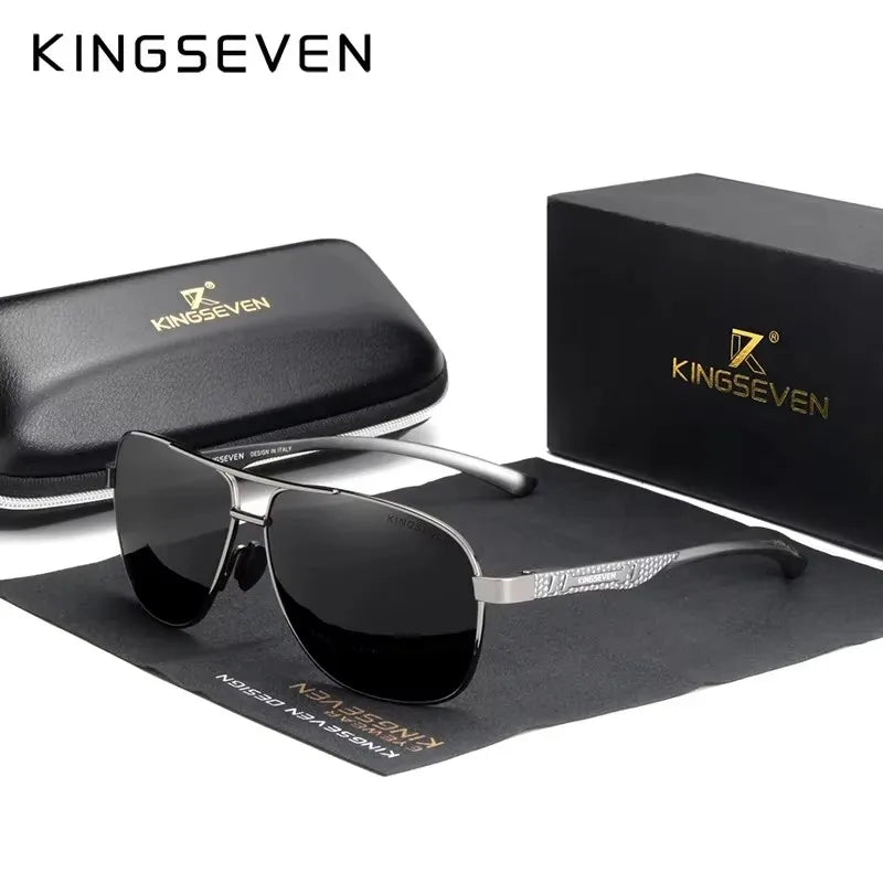 KINGSEVEN Polarized Pilot Sunglasses – UV400 HD Lens Aluminum Frame Photochromic Night Vision Eyewear for Men & Women