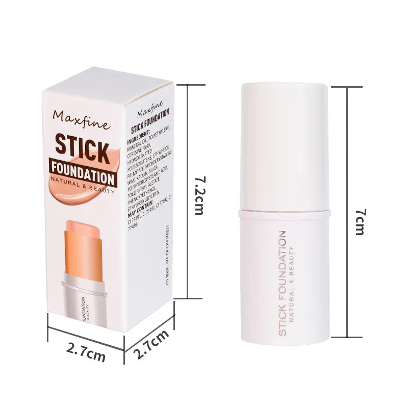 MAXFINE Foundation Stick – Long-Lasting, Blendable Creamy Formula for Shine-Free, Natural Finish – Cruelty-Free
