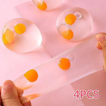 Yolk Balls Splat Squishy Toy – Clear Egg Yolk Stress Relief Fun for Kids & Adults