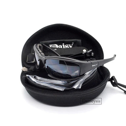 Daisy Tactical Polarized Glasses - Military Goggles Army Sunglasses with 4 Lens in Original Box, Men's Shooting Hiking Eyewear Gafas