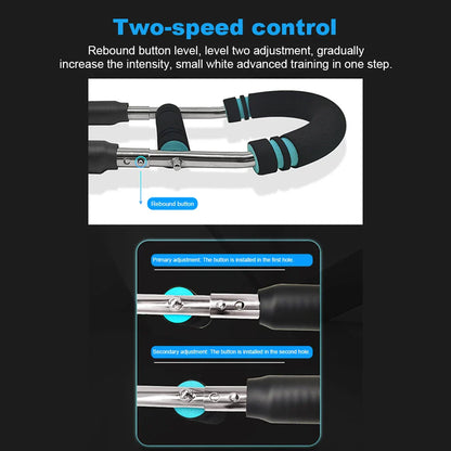 Twister Arm Exerciser — Adjustable Foam Handle Spring Workout Bar for Forearm, Triceps & Chest Training