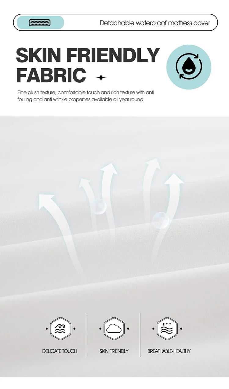 Waterproof Mattress Protector with Zipper - Soft, Breathable & Noiseless Cover for Single, Double, Queen, or King Size Bed