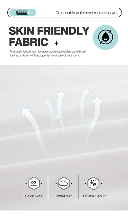 Waterproof Mattress Protector with Zipper - Soft, Breathable & Noiseless Cover for Single, Double, Queen, or King Size Bed