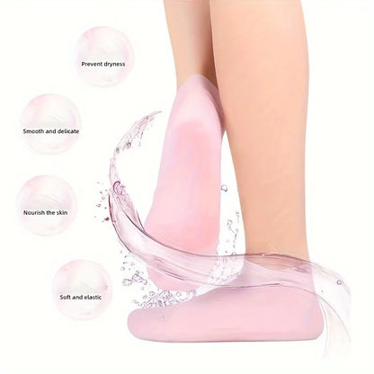 2 Pack Silicone Moisturizing Foot Socks – Gel Socks for Cracked Feet, Foot Spa Treatment & Deep Hydration