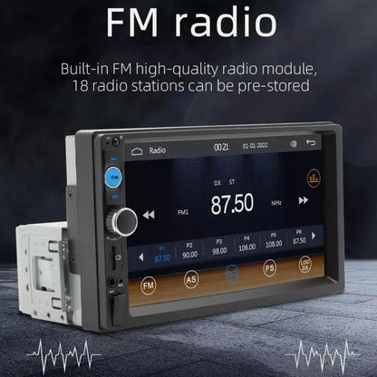 7-Inch 1-DIN Car Stereo - Touchscreen Radio with Bluetooth, Apple & Android CarPlay and Backup Camera Support