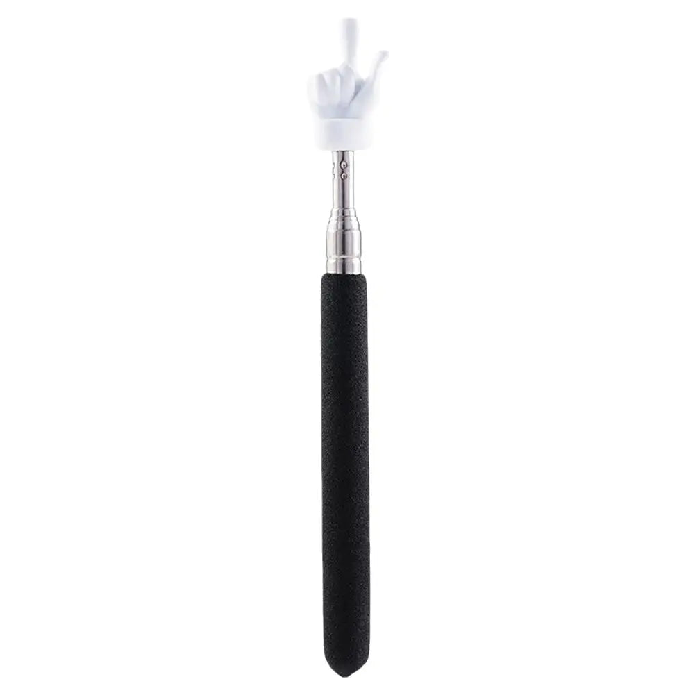 Retractable Teacher Pointer — Stainless Steel Telescopic Finger Design Stick for Classroom Teaching Supplies