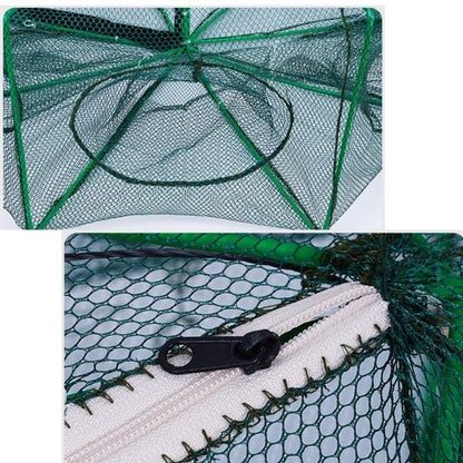 Folding Mesh Fishing Net Tackle - Crayfish Catcher Casting Cage for Crab, Shrimp, Smelt, Eels Traps
