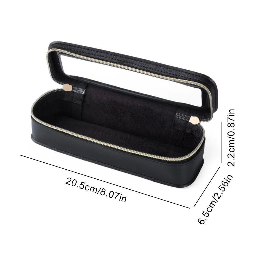 Women’s PU Transparent Makeup Brush Bag – Dual Zipper Travel Cosmetic Brush Holder Case