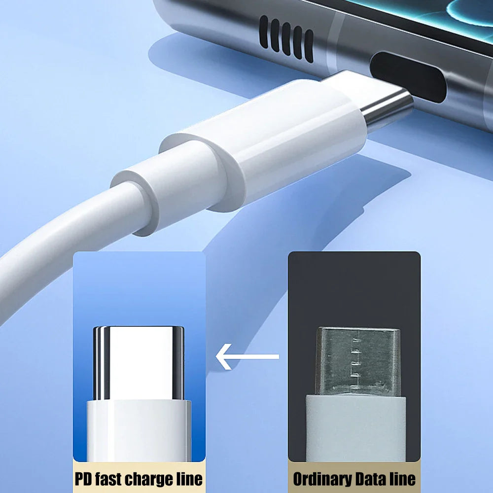 100W Fast Charging Dual Type-C Cable — High-Speed Data Transfer for iPhone 16/15, Android, Samsung, Xiaomi, MacBook (1M/1.5M/2M)