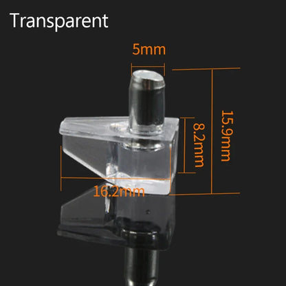 10/500PCS Transparent Shelf Studs – Plastic Laminate & Glass Plate Support Pegs for Cabinet, Wardrobe, Furniture Hardware