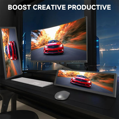 8.8 Inch HDMI Touch Screen Monitor – Long Wide Display with Case, PC Temperature Sensor Panel & Small Extender Monitor