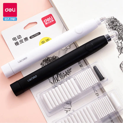 Electric Rubber Eraser Pen by Deli — Adjustable Auto Eraser for Writing, Sketching, and Drawing