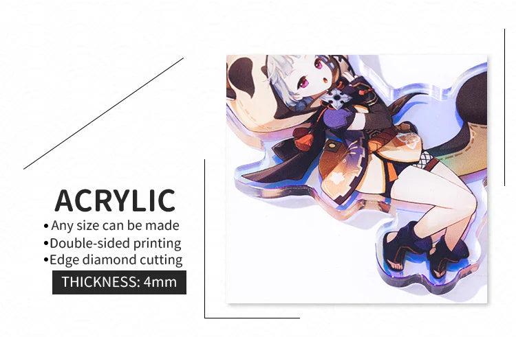 Custom Cartoon Keychains — Personalized Photo & Anime Transparent Hologram Acrylic Charm, Perfect Gift
