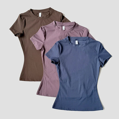 Women’s Seamless Yoga Top Short Sleeve Fitness T-Shirt – Gym, Running & Activewear Sports Shirt for Workout Comfort & Breathability