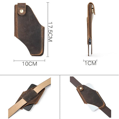 Men’s Leather Waist Bag – Phone Holster Pouch Wallet for 6.7" Smartphones