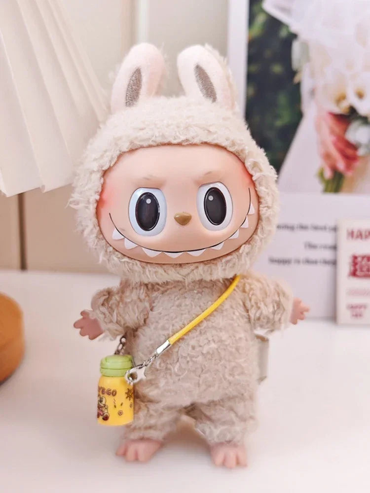 Mini Plush Doll Clothes – Kpop EXO Labubu Idol V1 V2 Circle Smile Shirt Outfit & Accessories Gift