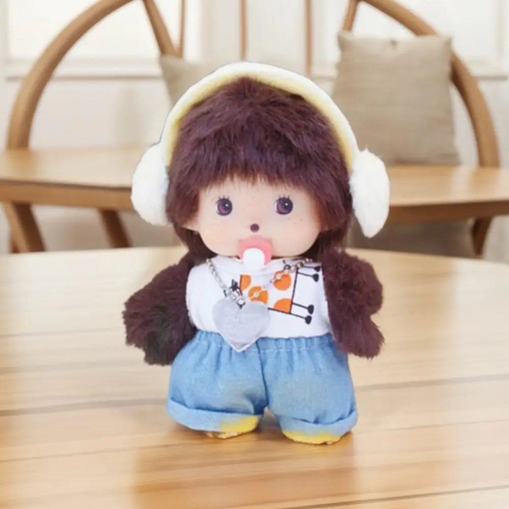 15cm Monkey Monqi Plush Toy – Cute Street Boy Doll for Bedroom Decor & Children’s Birthday Gift