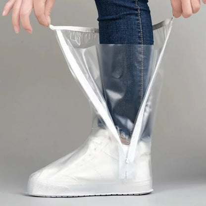 Men's & Women's High Tube Waterproof Shoe Covers – Durable, Dirtproof with Thickened Sole & Pressed Rain Edge
