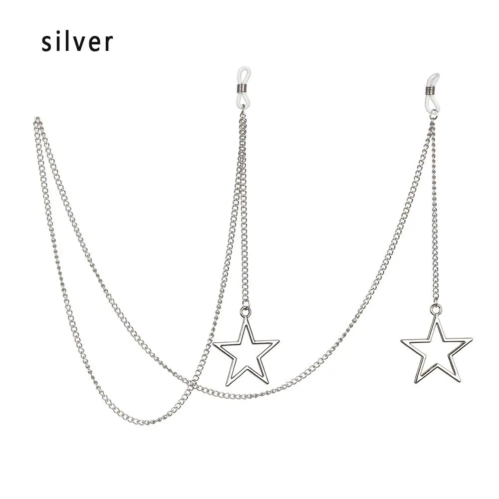 New Fashion Women's Eyeglass Chain - Hollow Star & Pearl Beaded Lanyard for Sunglasses & Reading Glasses, Neck Strap Holder