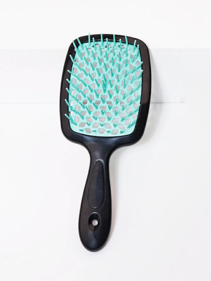 Tangled Hair Combing Massage Brush — Hollow Curly Hair Salon Brush for Real Hair & Wigs