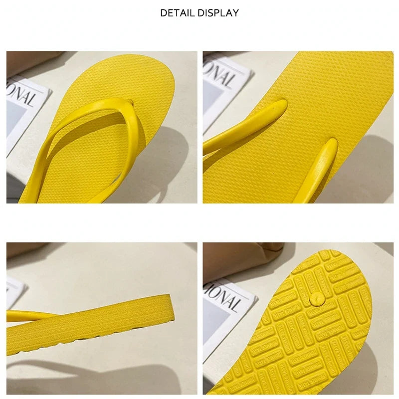 Women's Summer Flat Flip Flops - Comfortable Indoor Home Slippers in Multiple Colors
