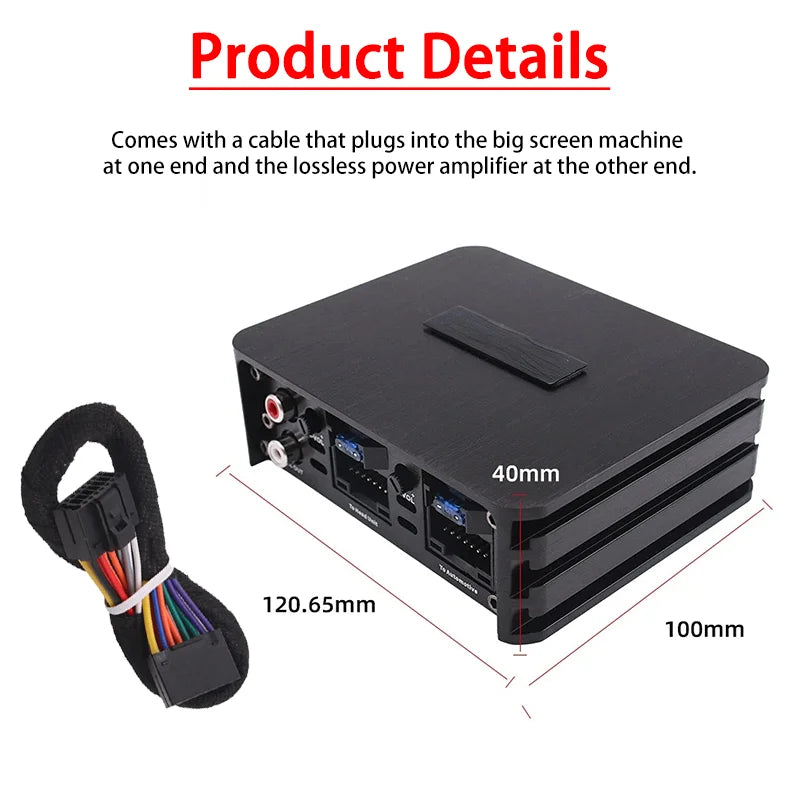Class AB 4*60W Car Power Amplifier – DSP Audio Speaker for Android, Non-Destructive Installation, Dedicated Amp for Large Screens