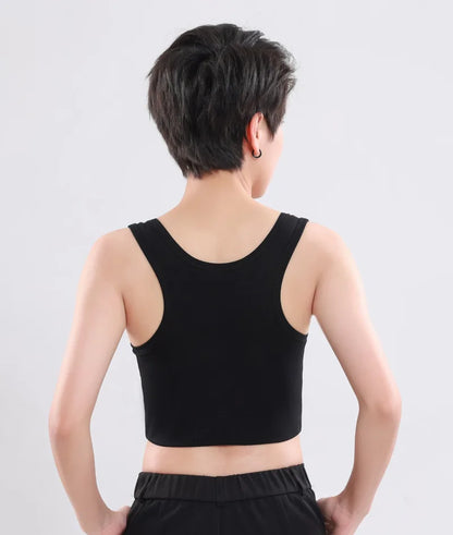 Women’s Half-Length Corset Top – Pullover Breast Binder with Bandage Tank Vest for Lesbian & Trans FTM