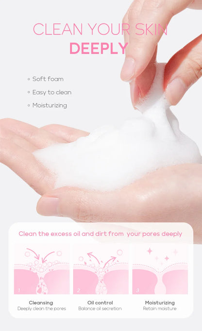 Vitamin C Facial Cleanser — Deep Cleansing, Moisturizing Face Wash Foam, Blackhead Removal Skincare