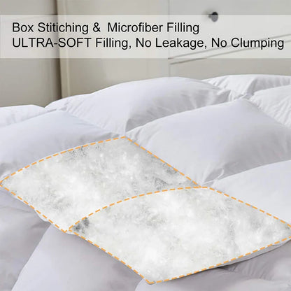 Peter Khanun Winter Duvet Comforter – Thick, Washable Microfiber Bedding with Corner Tabs, Small, Queen & King Size