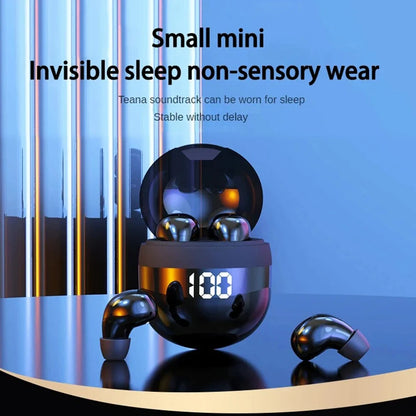 SK18 Mini Invisible Bluetooth 5.3 Headphones - Bass Sleep Earphones with HD Microphone & Noise Cancellation